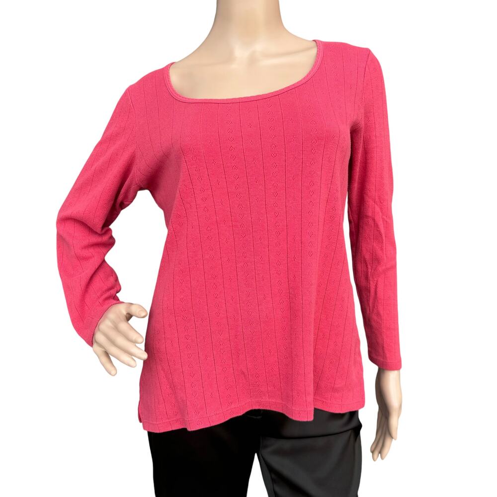 Old Navy Women Red Long Sleeves Scoop Neck Pullover Shirt Size L